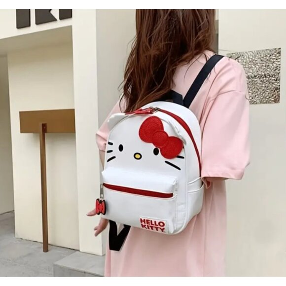 Hello Kitty Backpack Purse for Women Adorable Sanrio Red Bow Bag with Adjustable - Picture 7 of 7